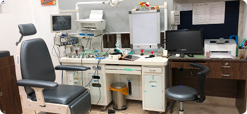 Consultation room at the Sankalp ENT and Cochlear Implant Centre